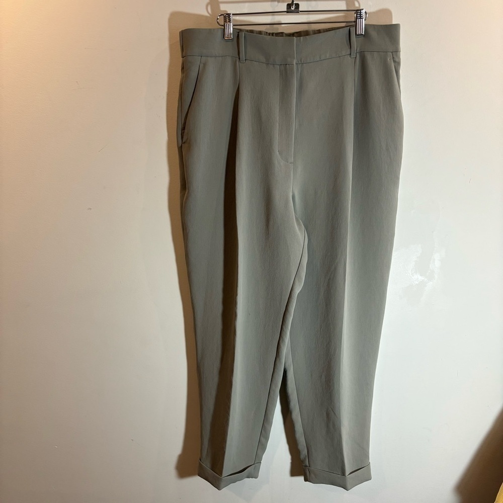 WILFRED Sz 14 Cuffed Tapered Leg Front Pleats Zipper Belt Loops Trousers - Picture 2 of 10